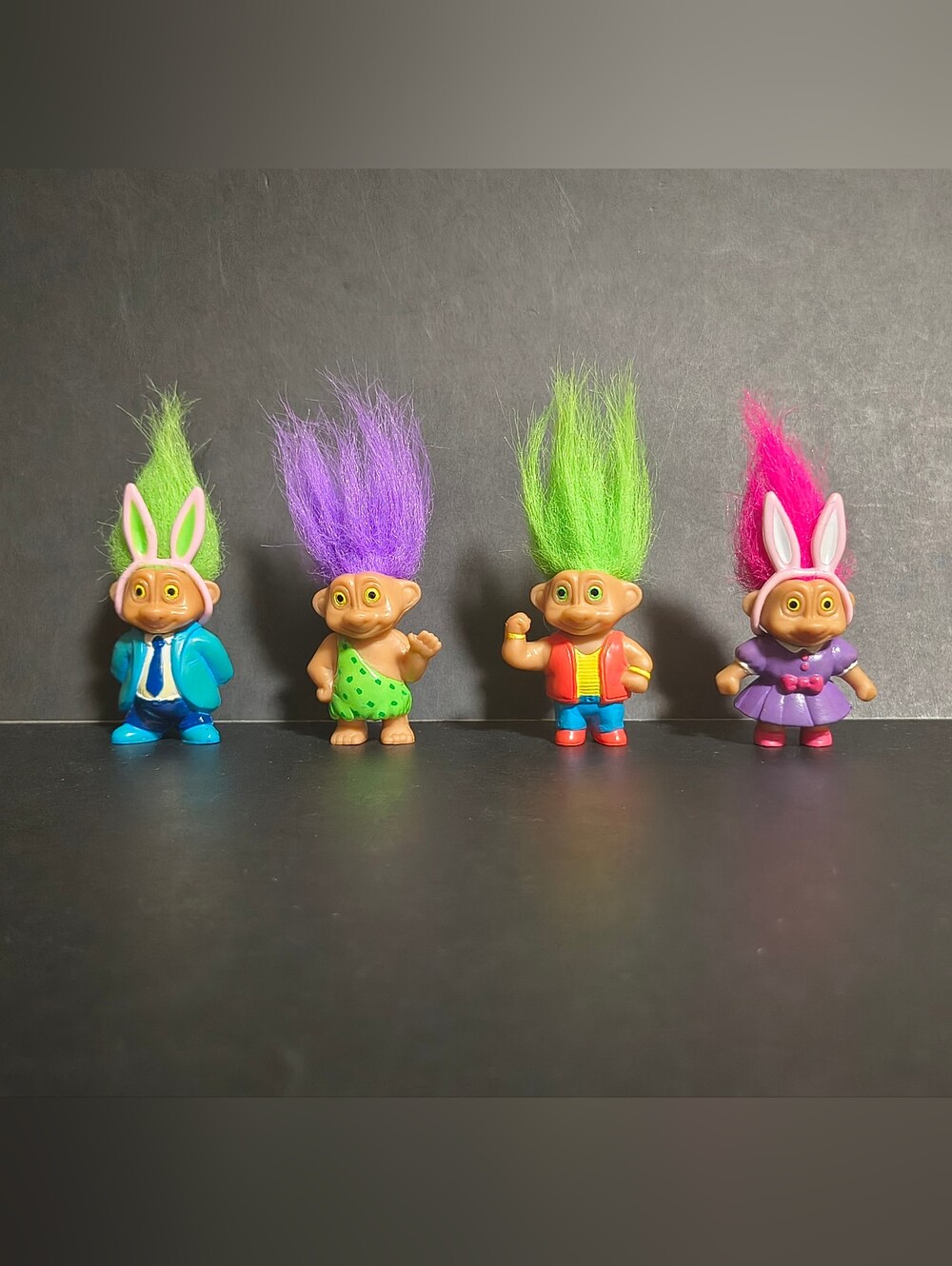 Lot of 4 Troll Dolls by Soma 2 inch Easter Themed Troll Dolls